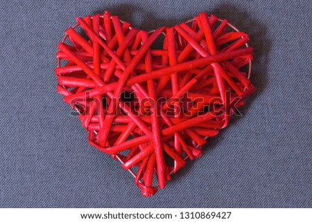 red heart on dark background