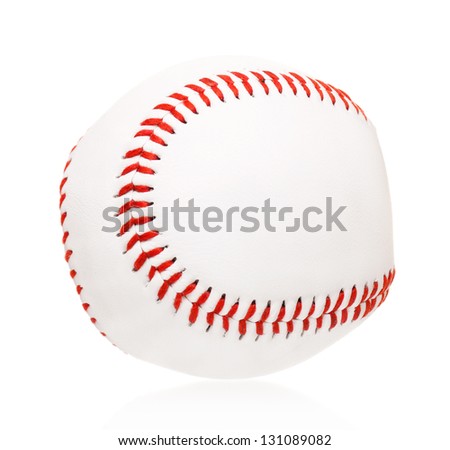 Single baseball ball, isolated on white background