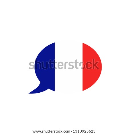 France flag icon. speech bubble vector eps10