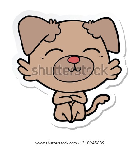sticker of a cartoon dog