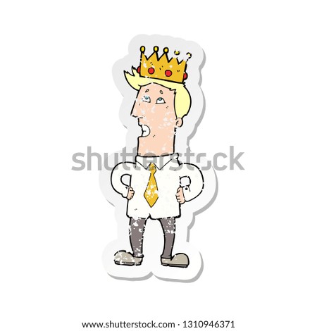 retro distressed sticker of a cartoon prince