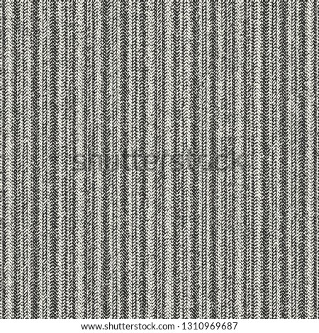 Monochrome Pin Striped Canvas Textured Background. Seamless Pattern.