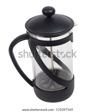 teapot kettle glass tea shiny plastics isolated clipping path