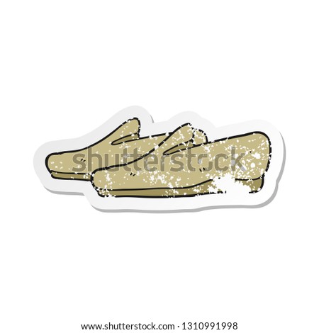 retro distressed sticker of a cartoon slippers