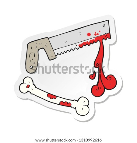 sticker of a cartoon surgeons saw