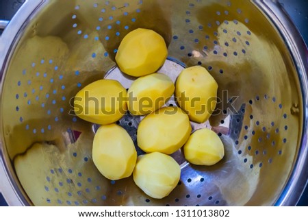Potatoes in a sieve