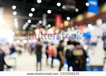 blur trade fair show exhibition hall for background concept