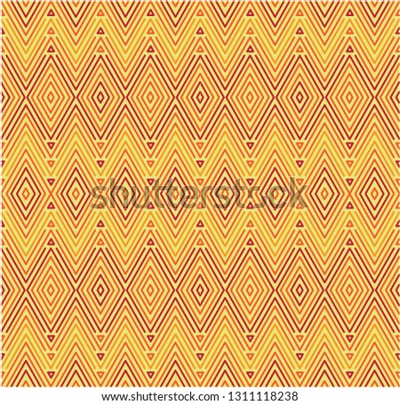 Yellow Navajo design for printing on fabric, textile, carpet, scrapbook. Traditional Aztec diamond ornament in ethnic style. Seamless rhombus pattern. Repetition of authentic geometric shapes