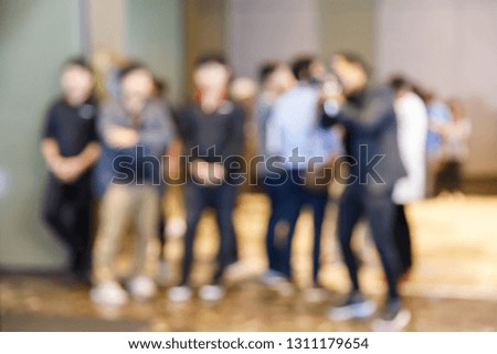 Abstract blur people in press conference event or corporate exhibition seminar meeting party