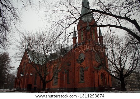 Alexander Church view by winter, Tampere, Finland