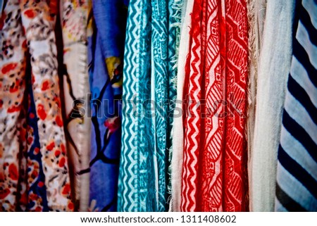 Colorful Scarves Hanging