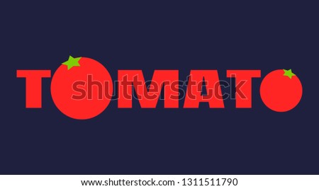 Red Tomato Logo Design Template Banner or Promotion Poster for your business on flat style. Vector Illustration - Vector eps10