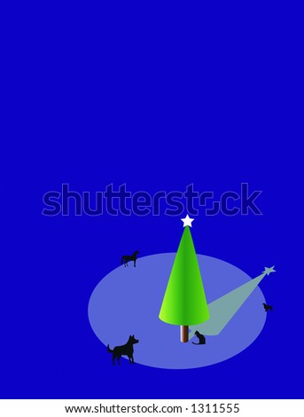 Pet christmas card or present tag background