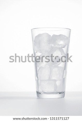 Ice on white background.