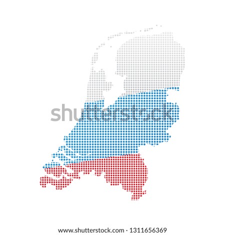 Map of Russia with flag. Pointillism style. Vector illustration design