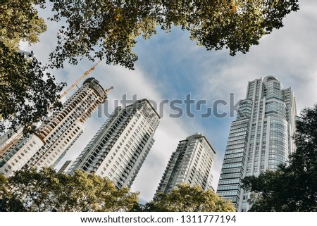 puerto madero skyline modern buildings down construction skyline buenos aires argentina green blue
