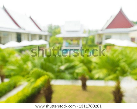 Blurred image of hotel in the tropics, Thailand