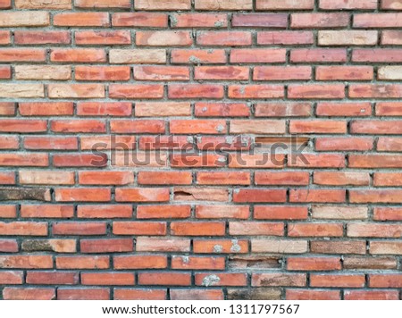Old red brick wall texture background, Vintage style
