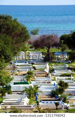Tunisia, Cap Bon. Hammamet. Muslim cemetery