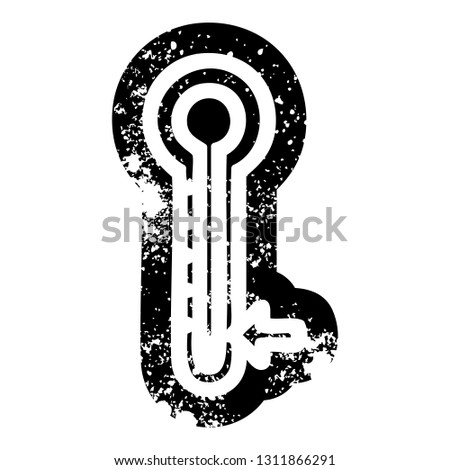 low temperature distressed icon symbol