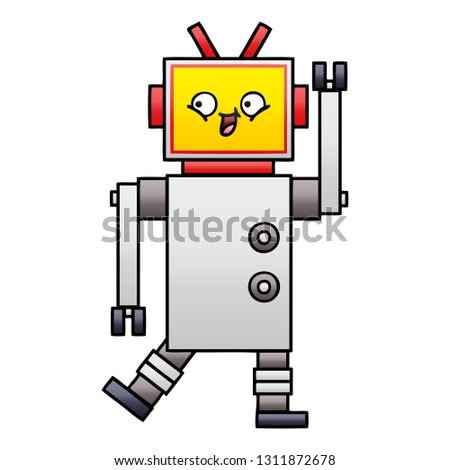 gradient shaded cartoon of a robot