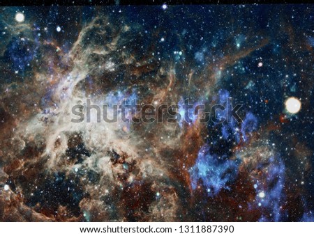 Chaotic space background. planets, stars and galaxies in outer space showing the beauty of space exploration. Elements furnished by NASA - Image