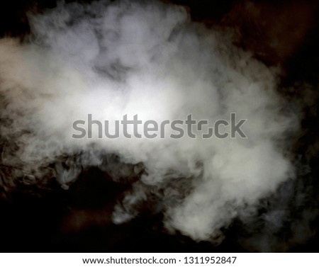 white smoke tails on black background 