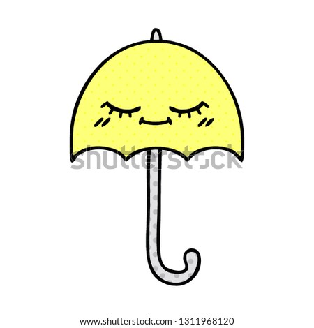 comic book style cartoon of a umbrella