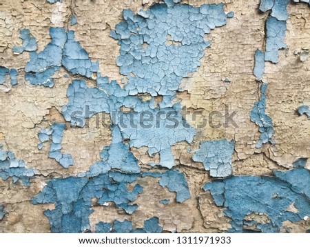 Blues cracked stucco concrete vintage wall background,old wall