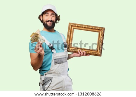 profesional painter holding a baroque frame