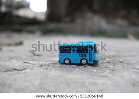 Toy bus car in the picture