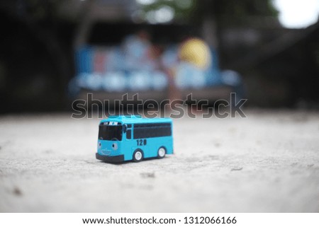 Toy bus car in the picture