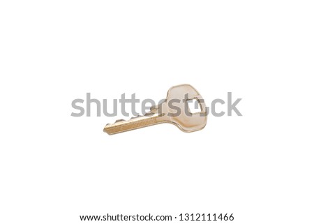 Iron key, white background, isolated