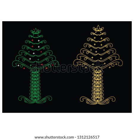 
natural christmas tree and elegant gold color