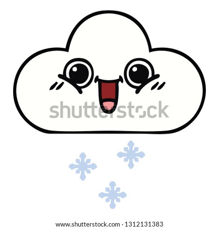 cute cartoon of a snow cloud