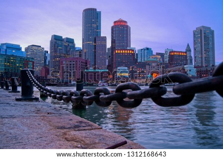 View of downtown Boston from seaport