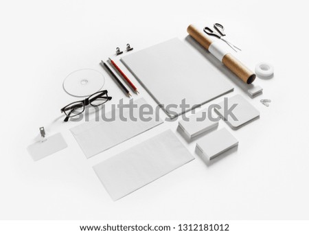Blank branding stationery set. Template for branding identity on paper background. For graphic designers portfolios.