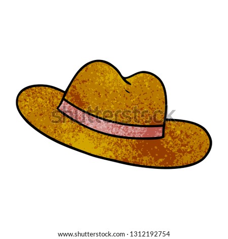 hand drawn textured cartoon doodle of a hat