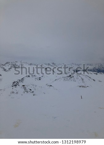 Views of snowy landscape in Lech, Austria near Zuers