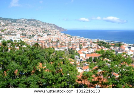 The picture was taken at the fortress do Pico and shows the center of Funchal, the capital of Madeira