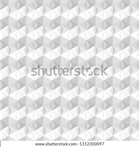Abstract light gray geometric triangular seamless subtle 3D pattern