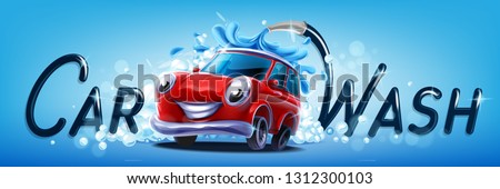 car wash vector banner