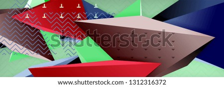 Abstract background, colorful minimal abstract triangle composition. Vector illustration, modern 3d triangular poster