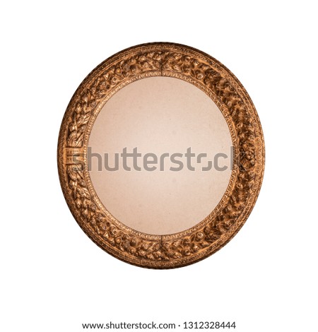 Antique vintage picture frame isolated on white background.