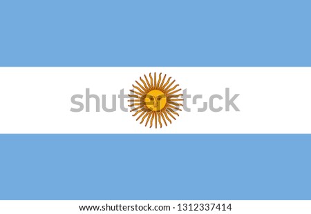 Argentina flag. Official proportion. Correct colors. Vector illustration