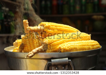 Boiled Corn On The Cob Royalty-Free Stock Photo #1312353428