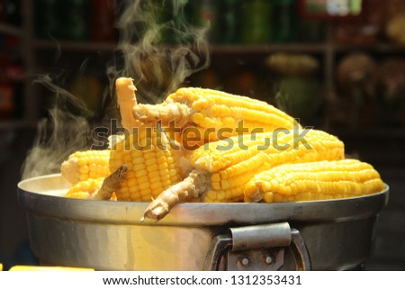 Boiled Corn On The Cob Royalty-Free Stock Photo #1312353431