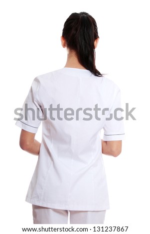 Medical doctor or nurse. Isolated over white background