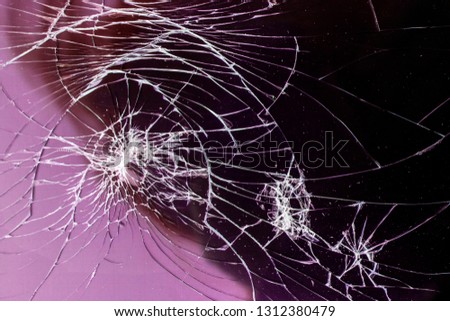 Smashed Screen Vandalised Broken Glass Close Up