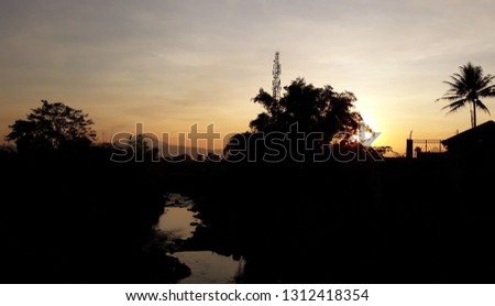 Sunset view in Parakan village Indonesia
